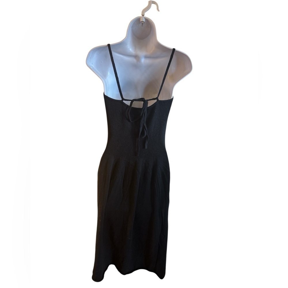 Free People Beach Tula Sweater Dress Size Large Black Midi Length V Neckline - Picture 7 of 14